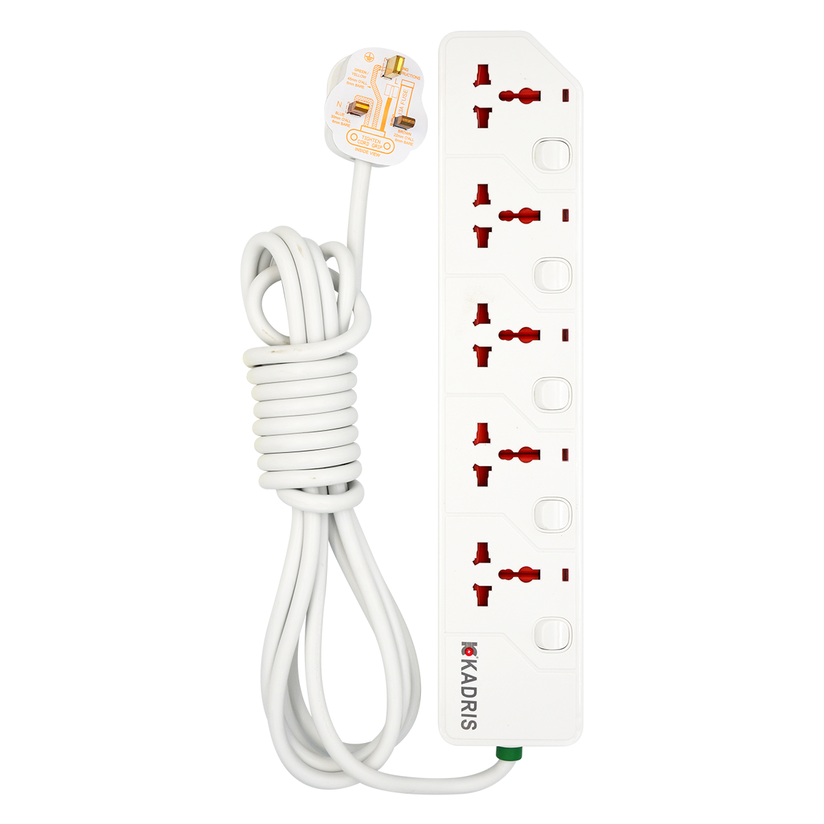 EX-1639 KADRIS 5 WAY EXTENSION SOCKET KD1605S- 4 METER