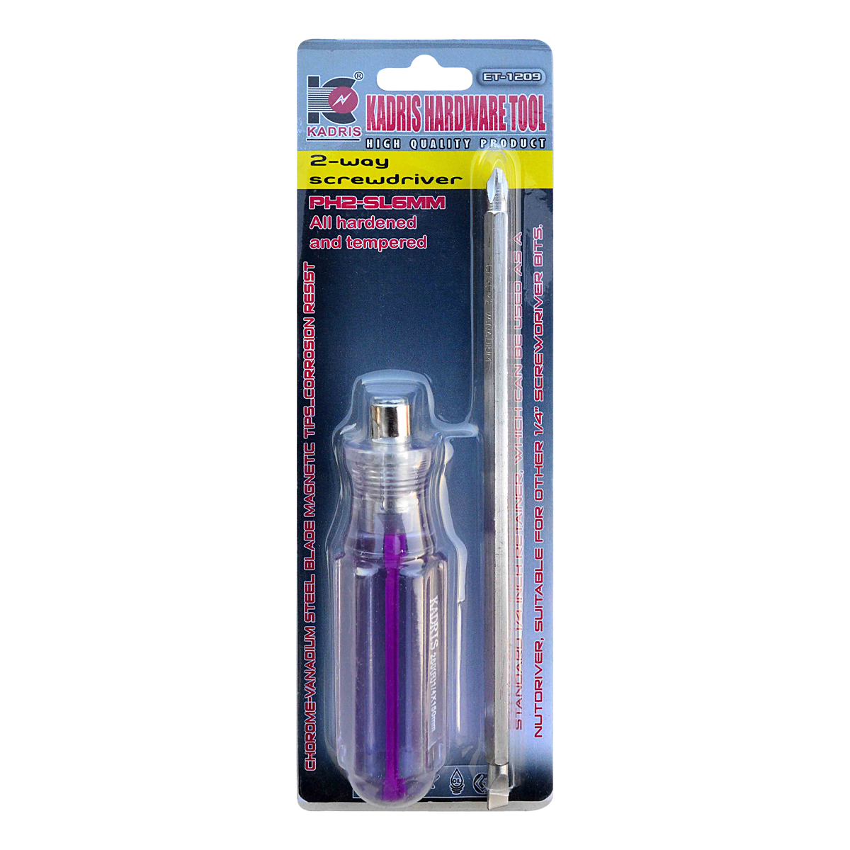 ET-1209 KADRIS 2 WAY SCREW DRIVER SET 6 280R